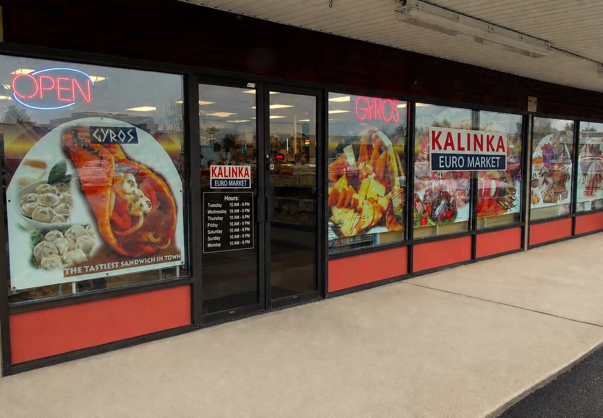 Kalinka Euro Market storefront on W Main St, Battle Ground